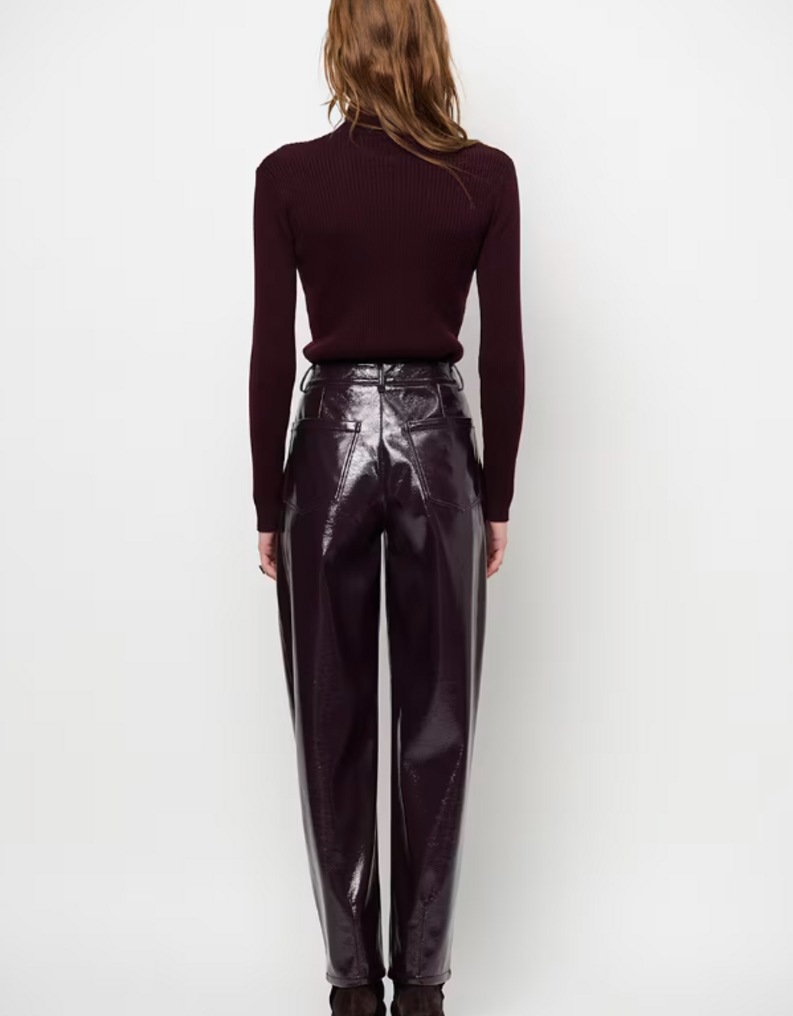 Dante 6 Scene Patent Faux Leather Pants Dark Plum