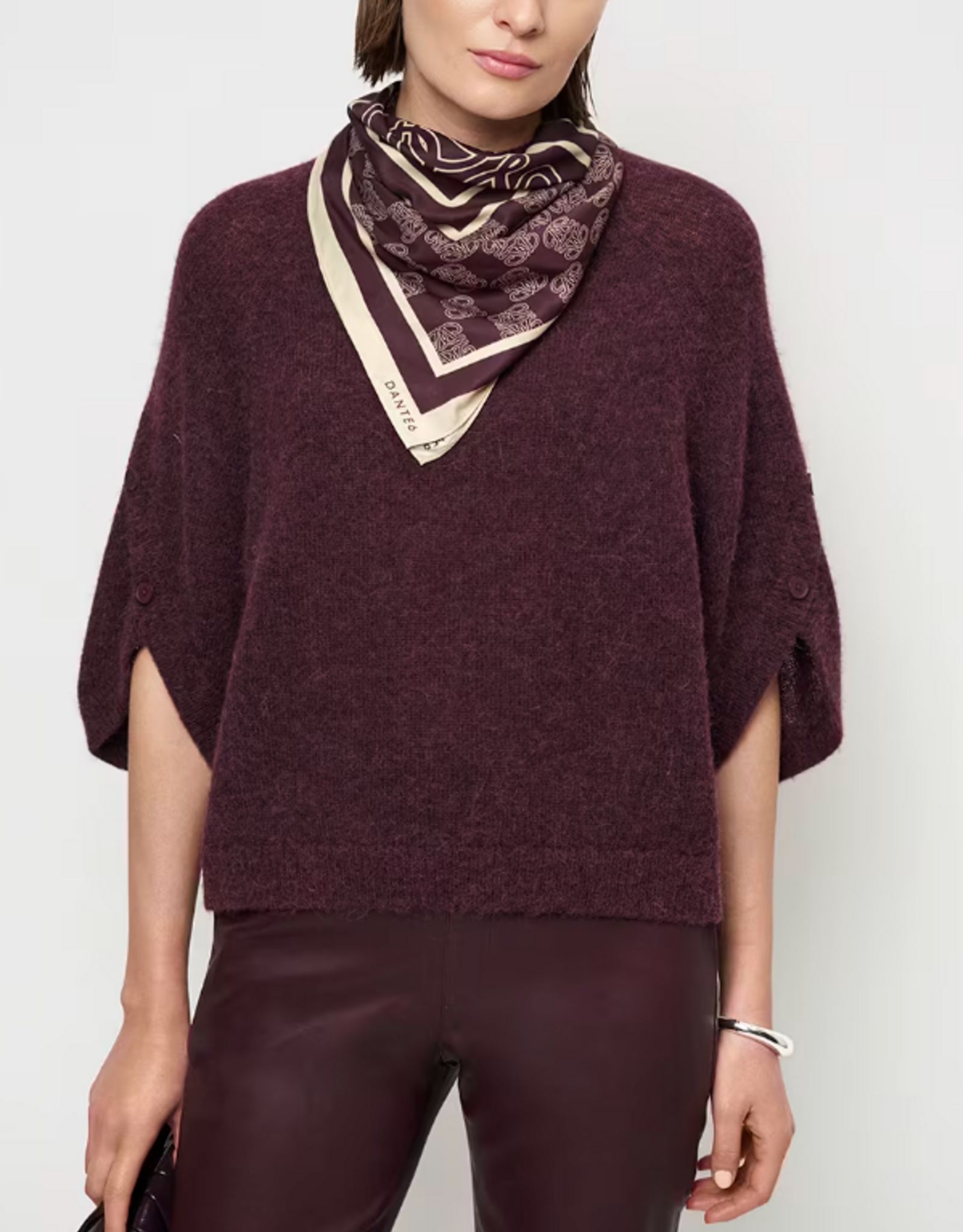 Dante 6 Monogram Printed Scarf Dark Plum