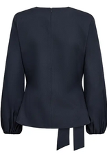 Co'Couture Luna Tie Blouse Navy