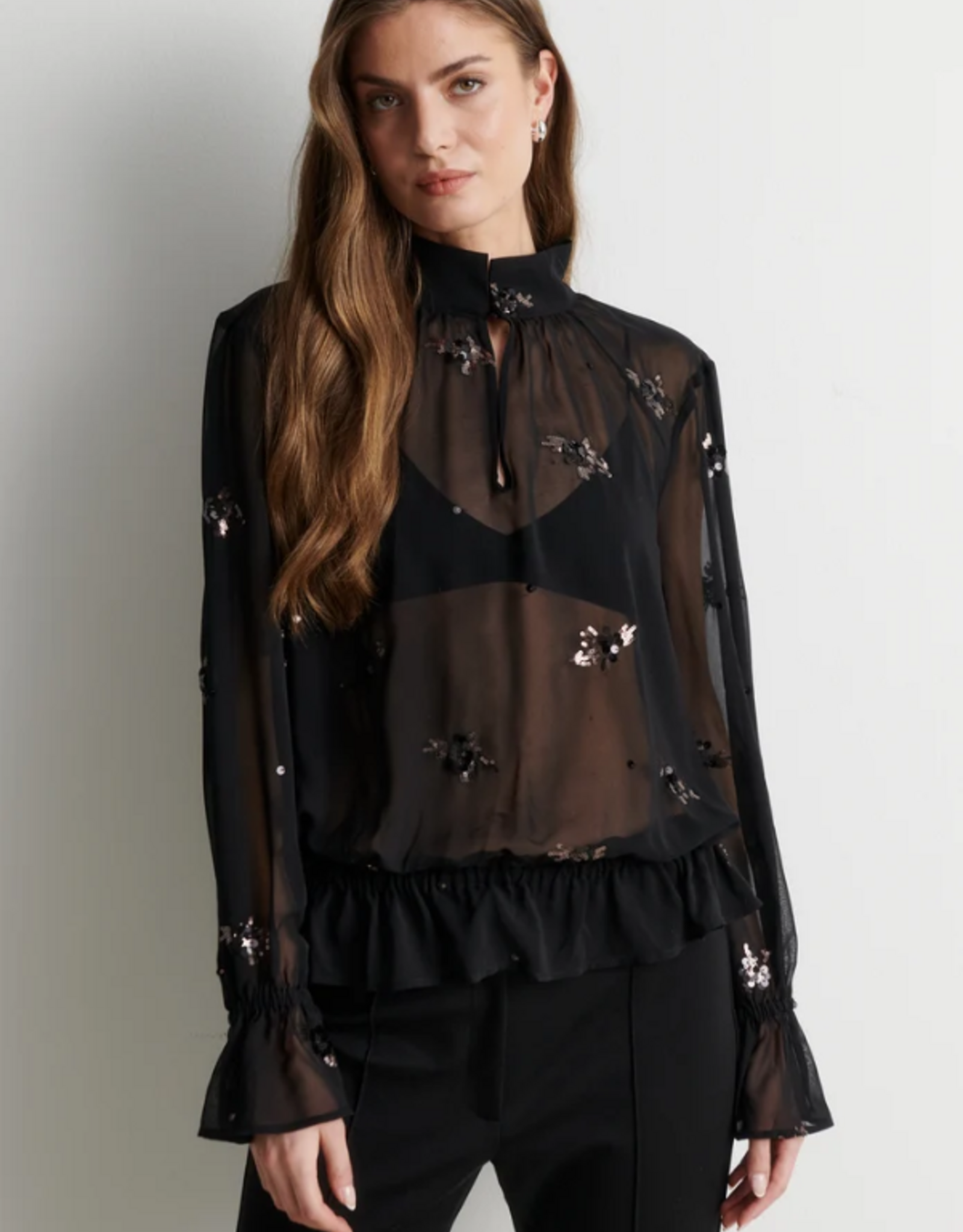 Second Female Luma Sequin Blouse Black