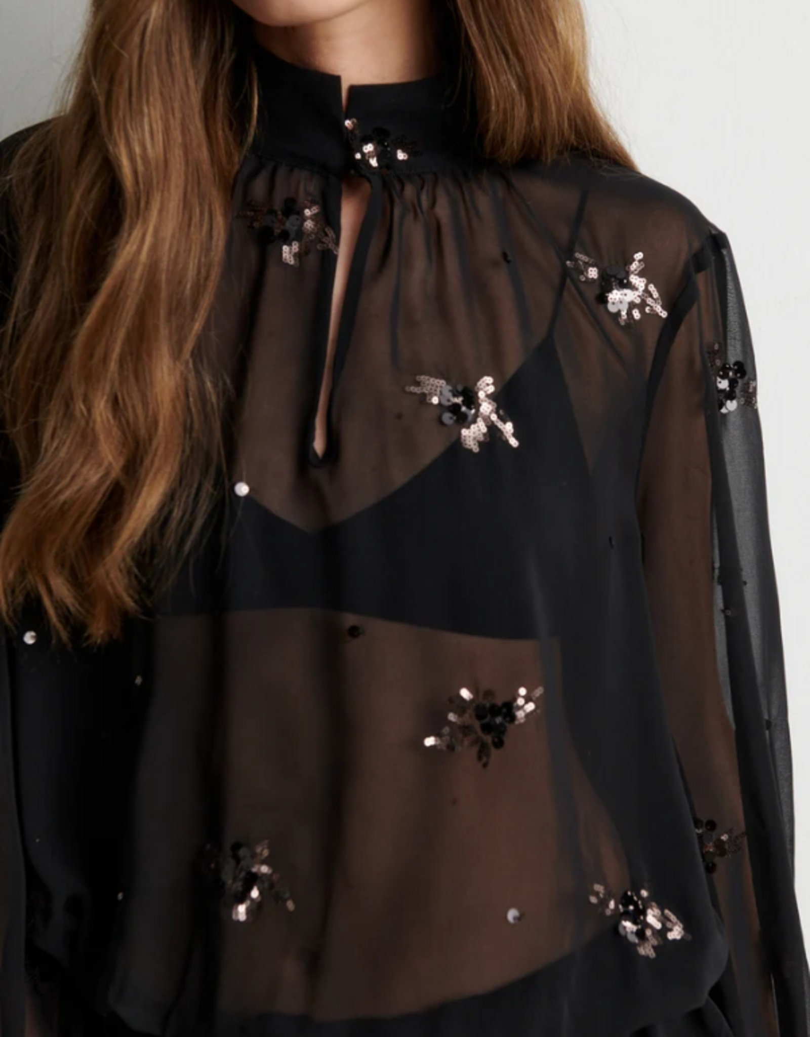Second Female Luma Sequin Blouse Black