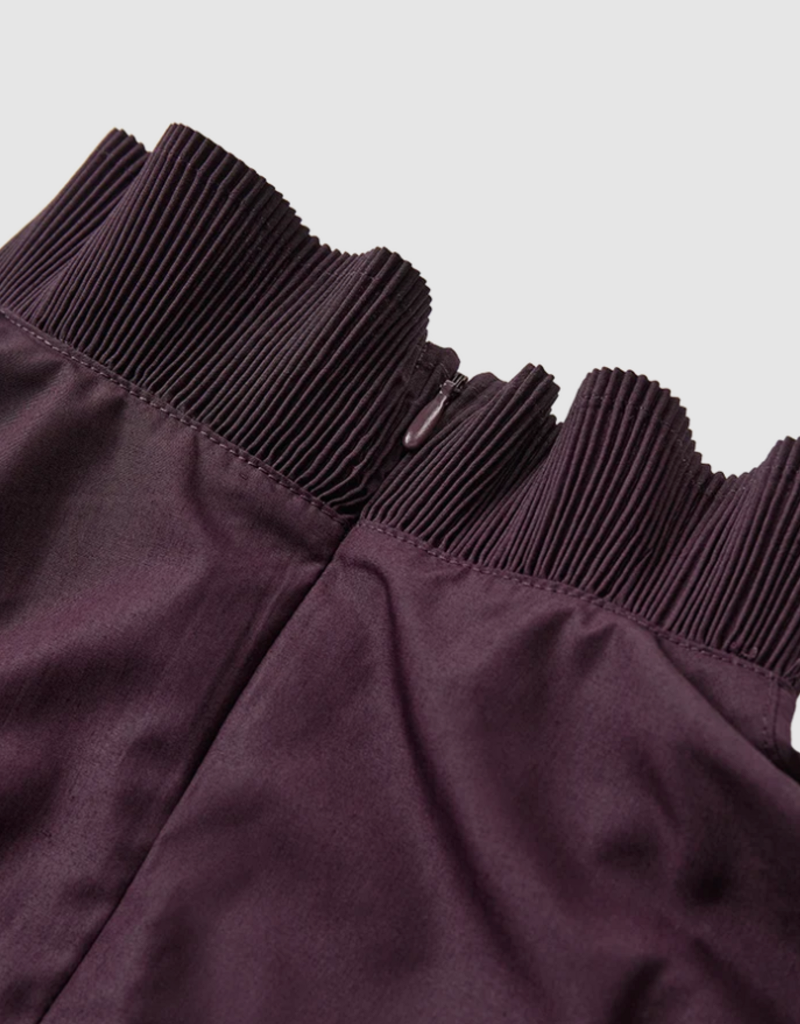 Cph Muse Pleat Frill Boxy Blouse Plum Perfect