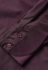Cph Muse Pleat Frill Boxy Blouse Plum Perfect