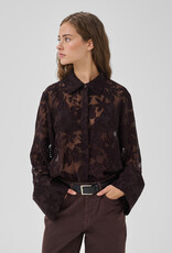 My Essential Wardrobe Enya Boxy Shirt Chocolate Plum