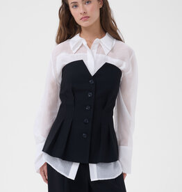 My Essential Wardrobe Evelina Shaped Top Black