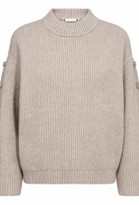 Co'Couture Row Button Sleeve Knit Bone