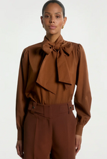 Aaiko Bowi Crinkle Blouse Sorrel Horse