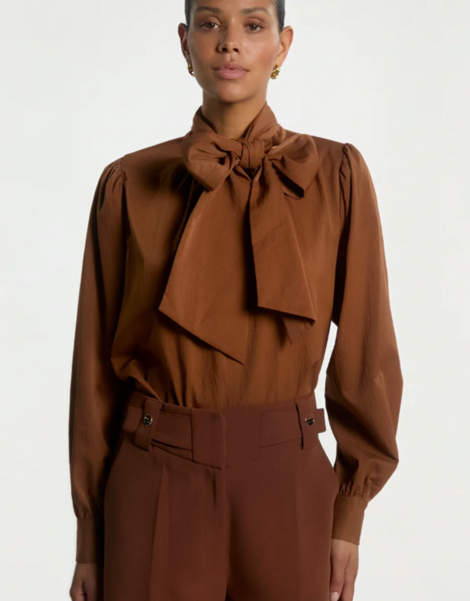 Aaiko Bowi Crinkle Blouse Sorrel Horse