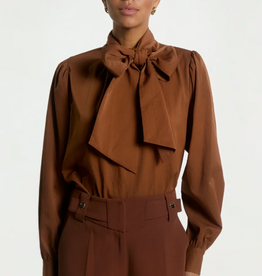 Aaiko Bowi Crinkle Blouse Sorrel Horse