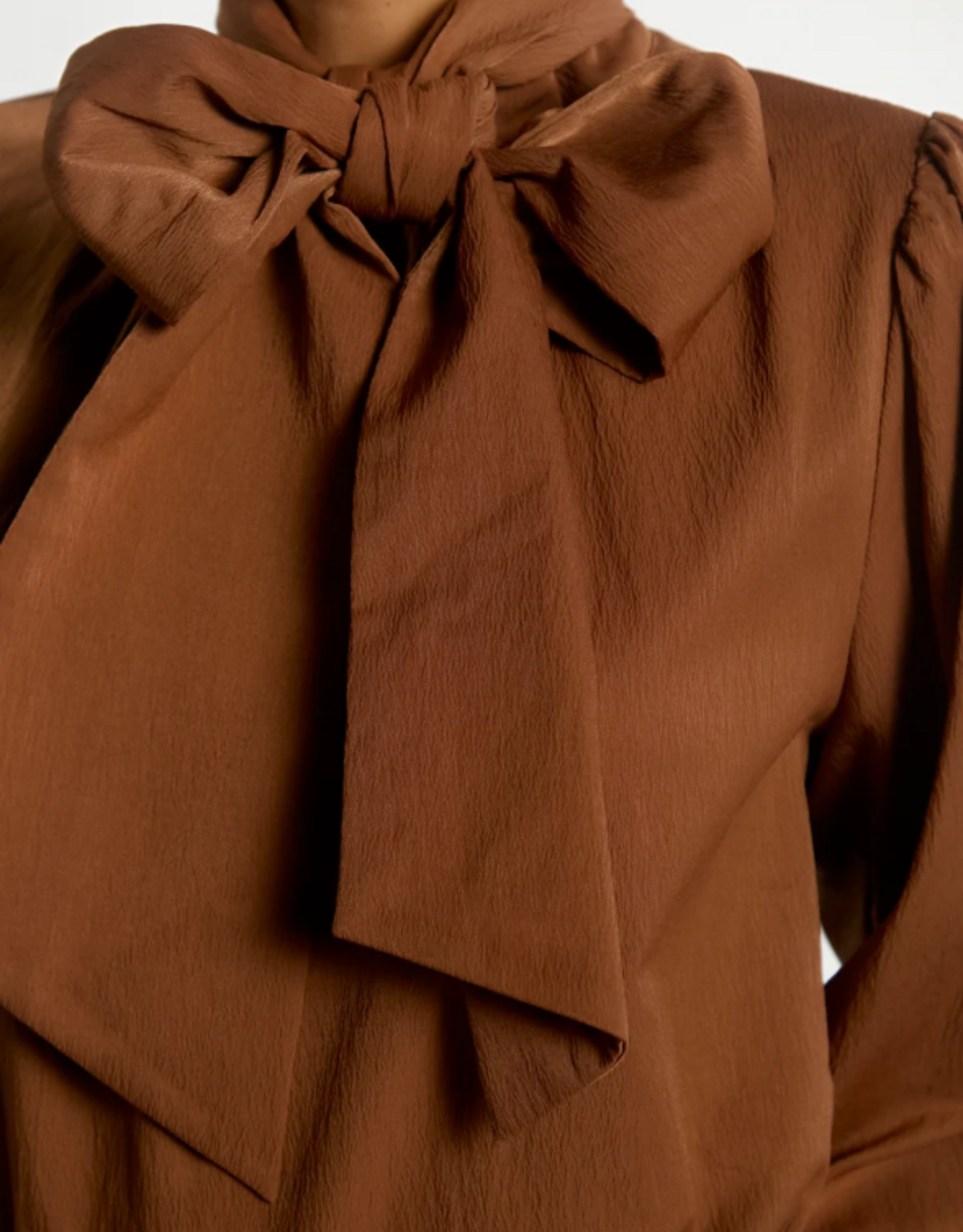 Aaiko Bowi Crinkle Blouse Sorrel Horse