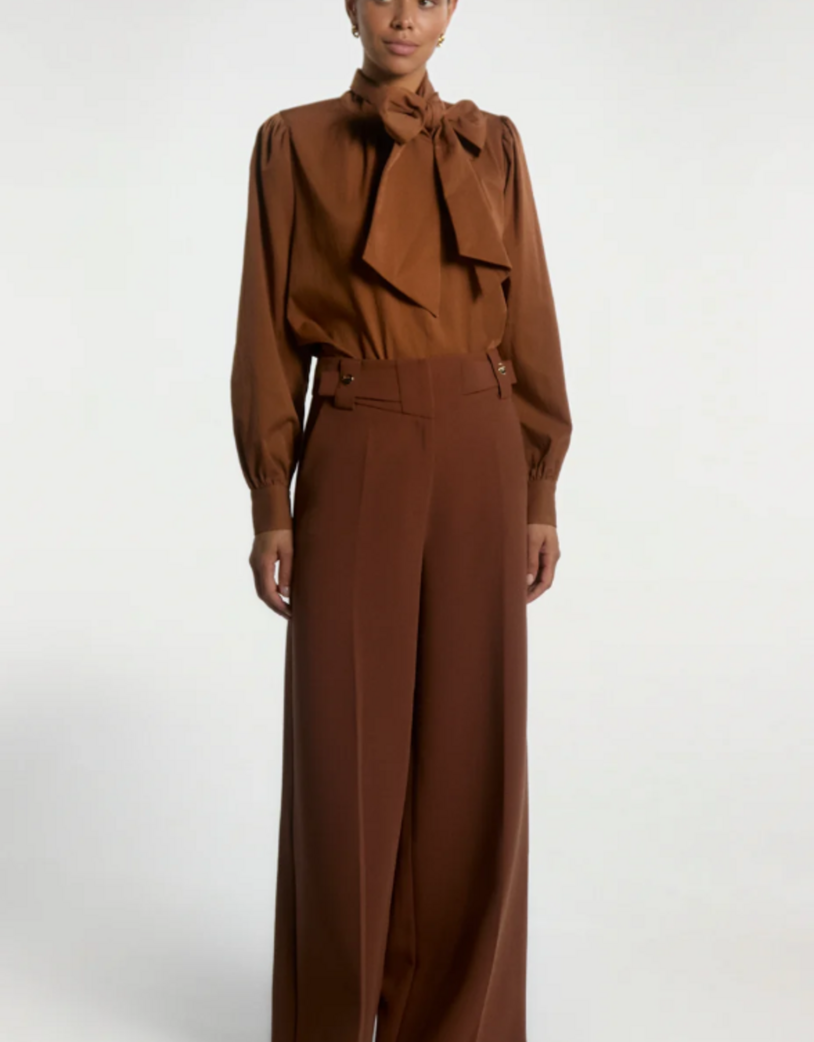 Aaiko Bowi Crinkle Blouse Sorrel Horse