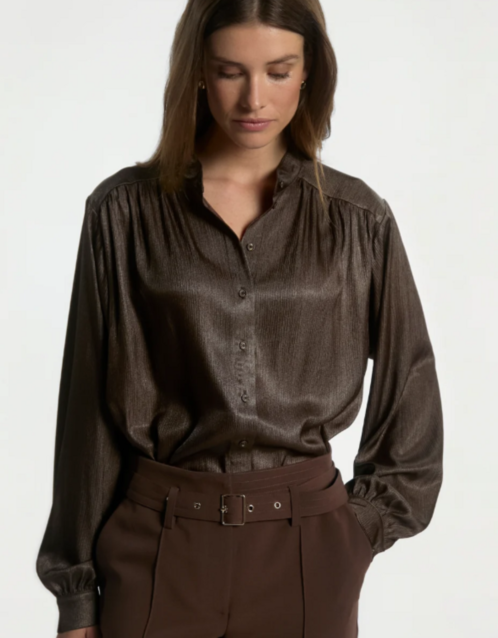 Aaiko Liv Blouse Dark Mocha