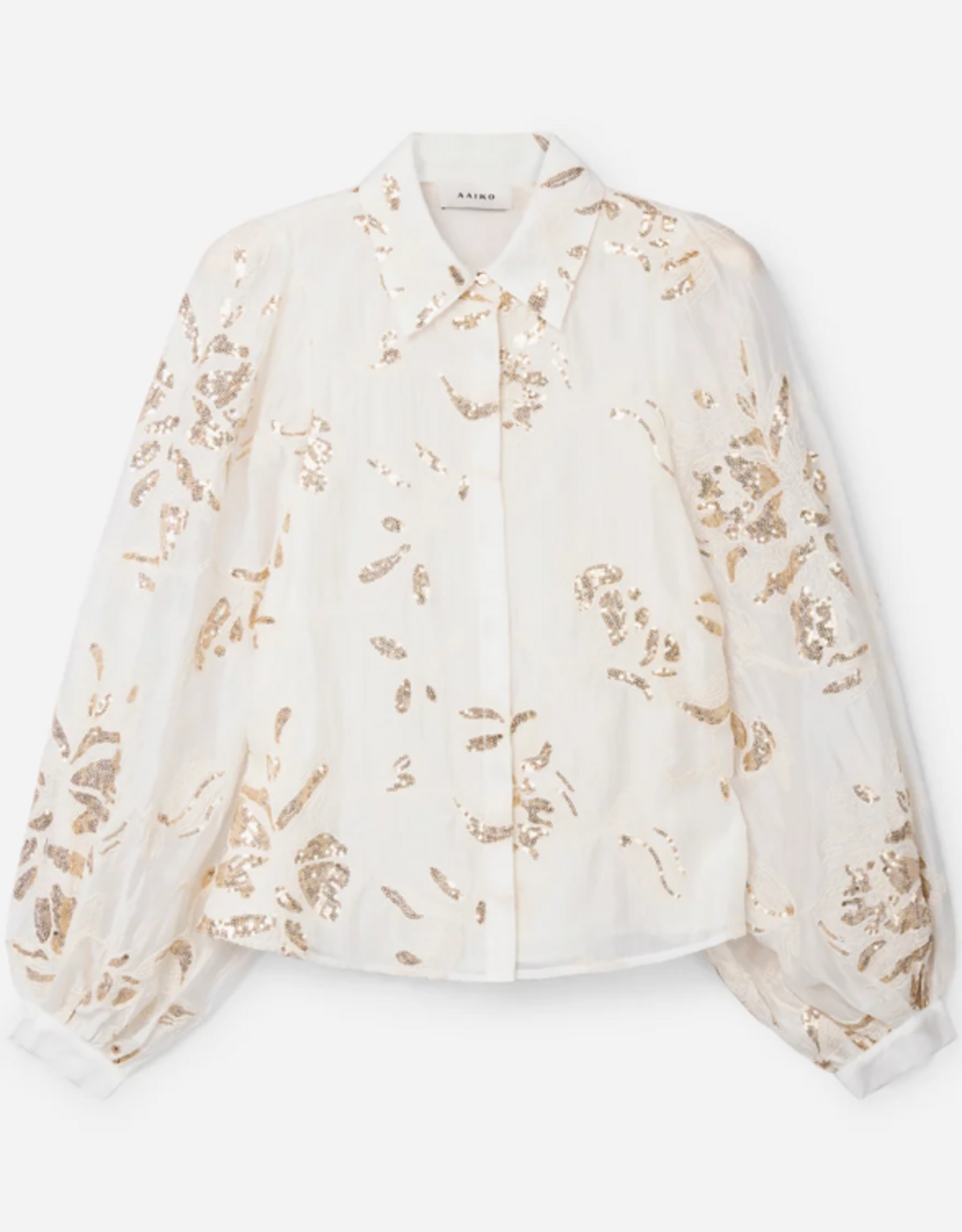 Aaiko Rose Sequince Blouse Cream