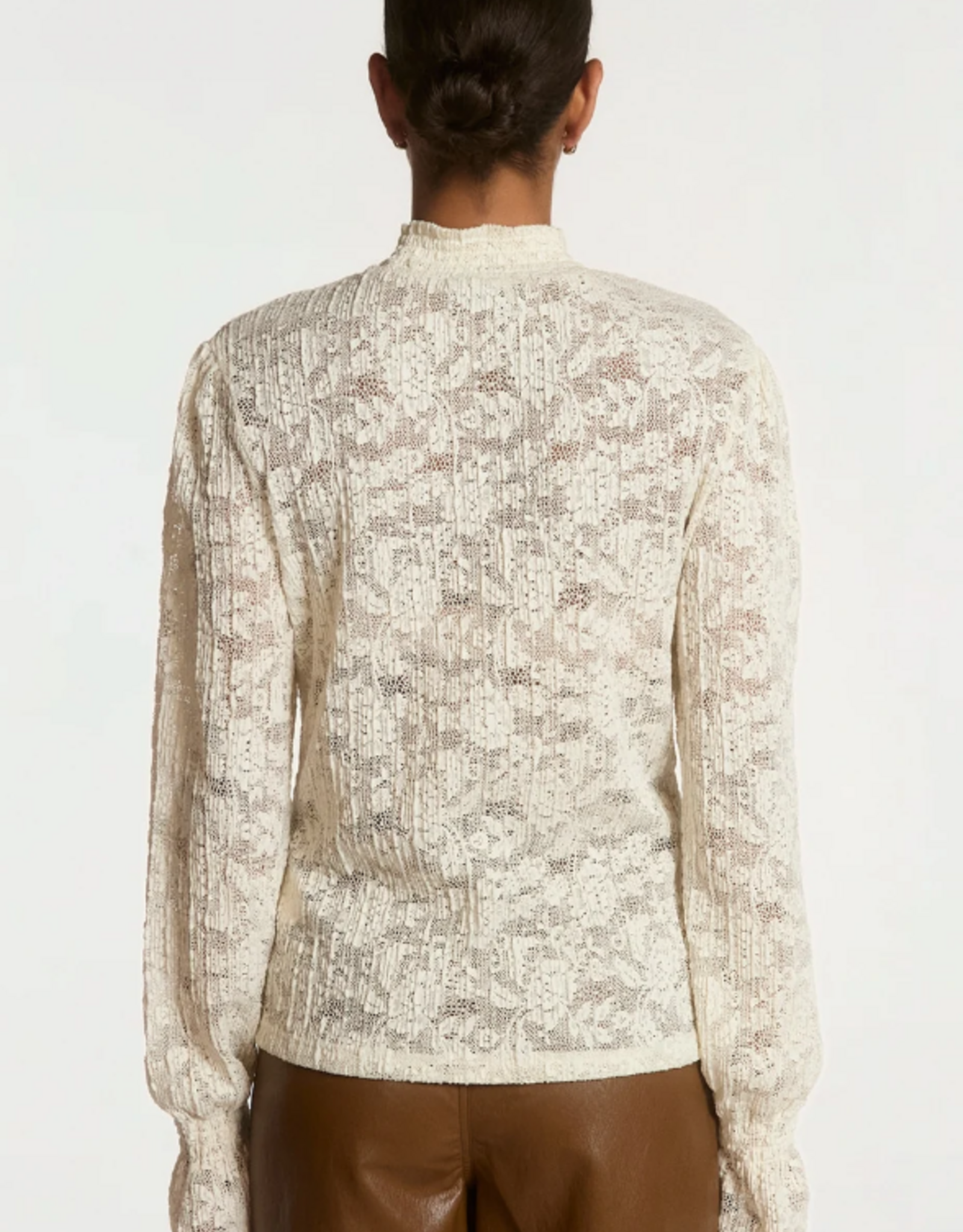 Aaiko Tory Plisse Top Cream