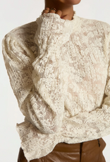 Aaiko Tory Plisse Top Cream