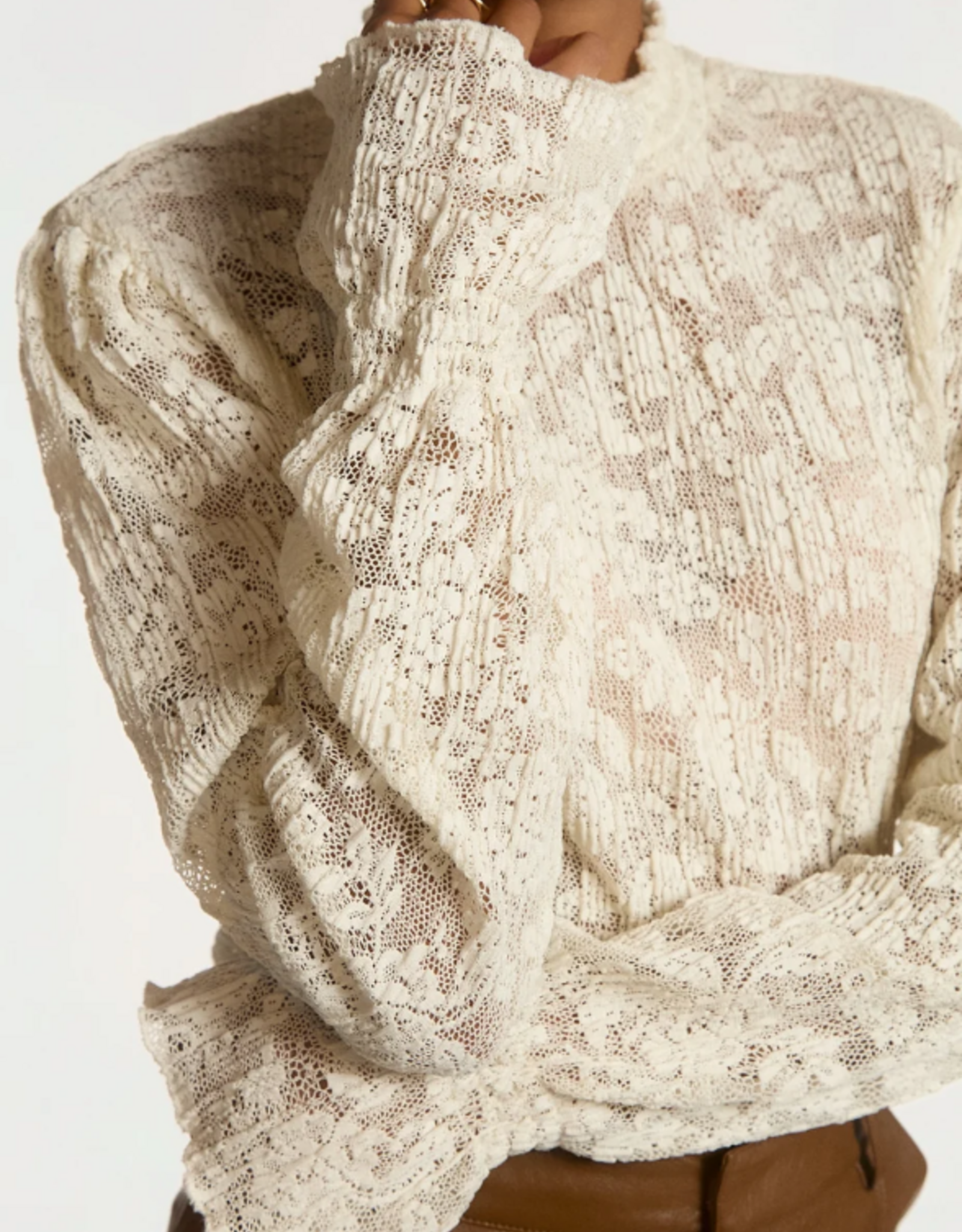 Aaiko Tory Plisse Top Cream