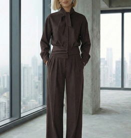 Minus Viona Mid Waist Pant Bracken Brown