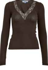 Minus Milli Long Sleeve Lace T-Shirt Bracken Brown