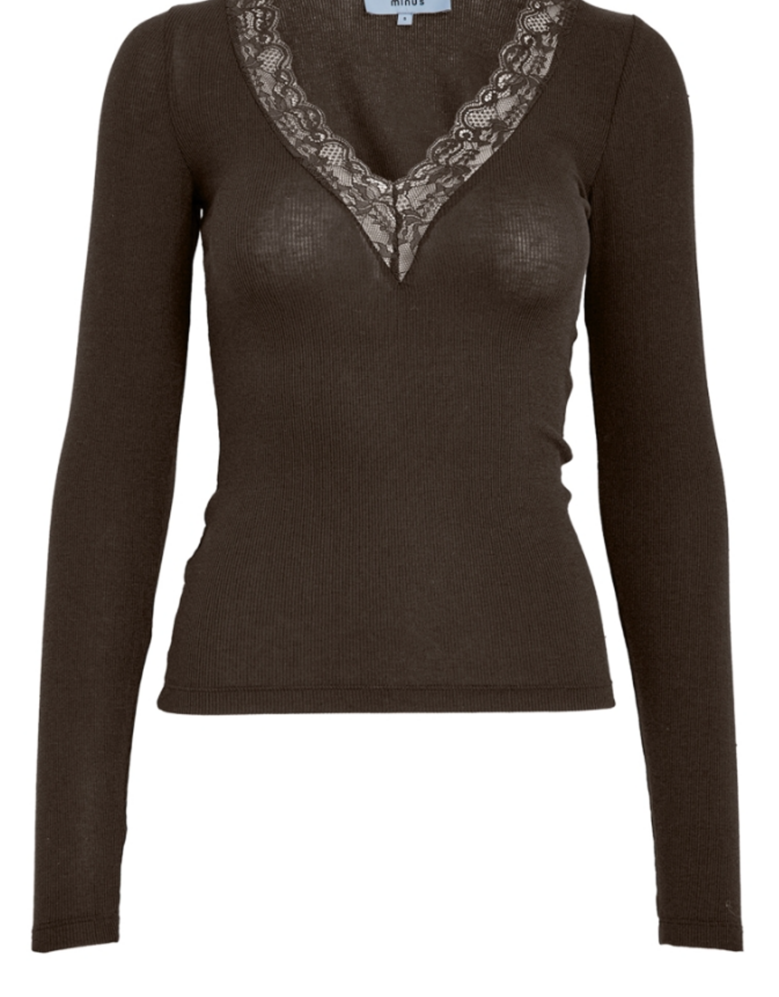 Minus Milli Long Sleeve Lace T-Shirt Bracken Brown