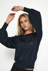Minus Liva Metallic Long Sleeve Pullover Black Iris