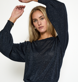 Minus Liva Metallic Long Sleeve Pullover Black Iris