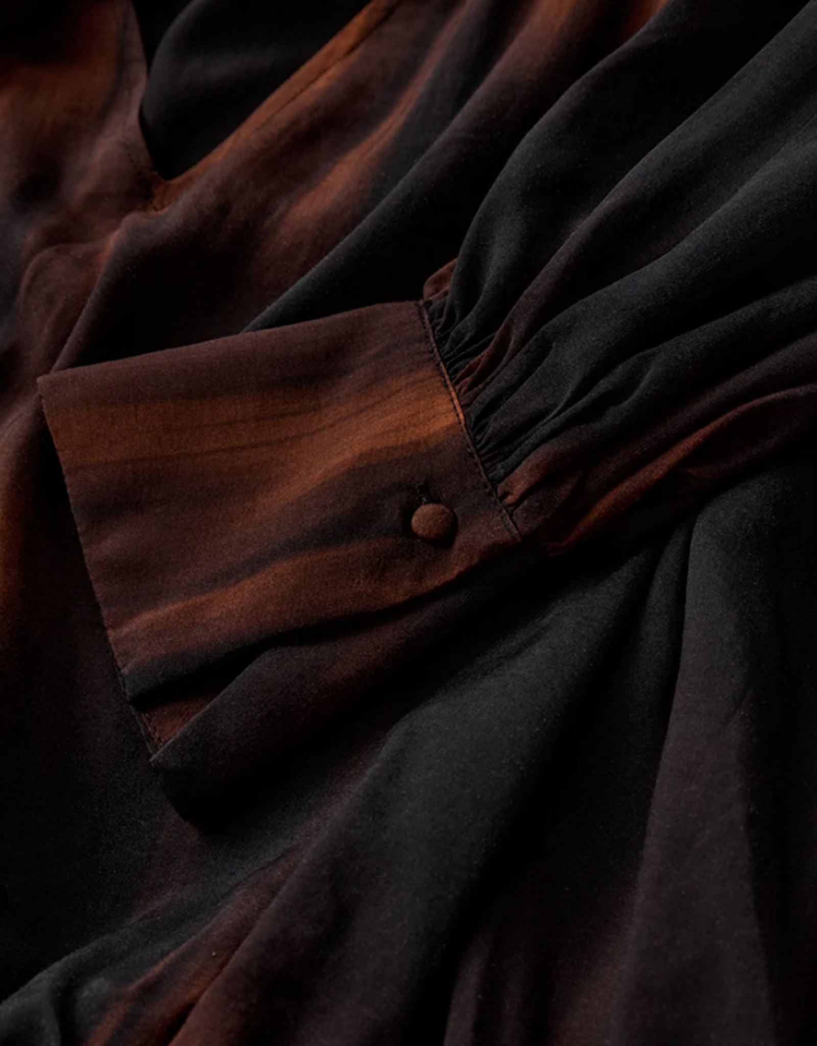 Cph Muse 211962 Laura Balloon Fit Blouse  Scarf Detail Umber Black