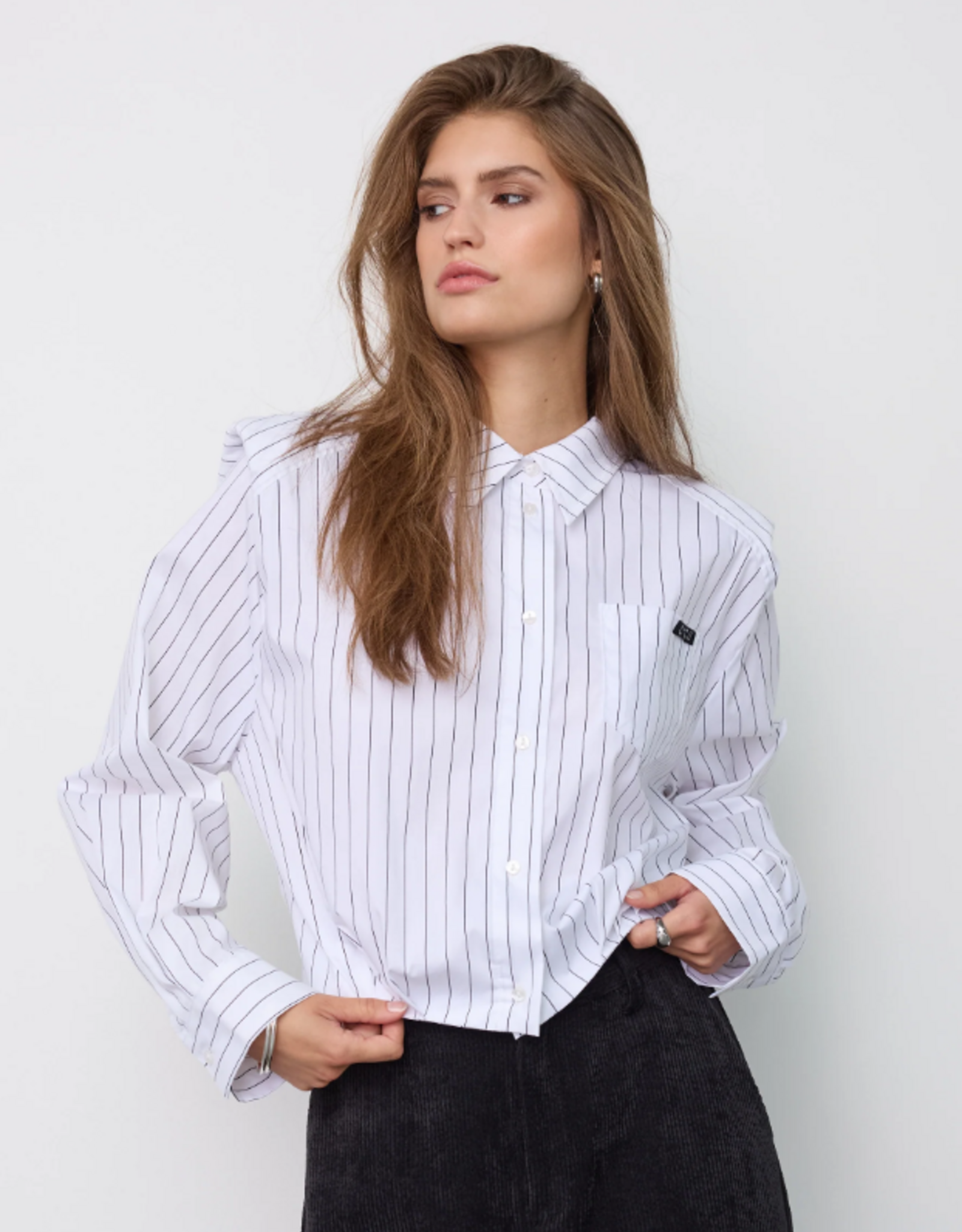 Co'Couture Riven Shoulder Shirt White