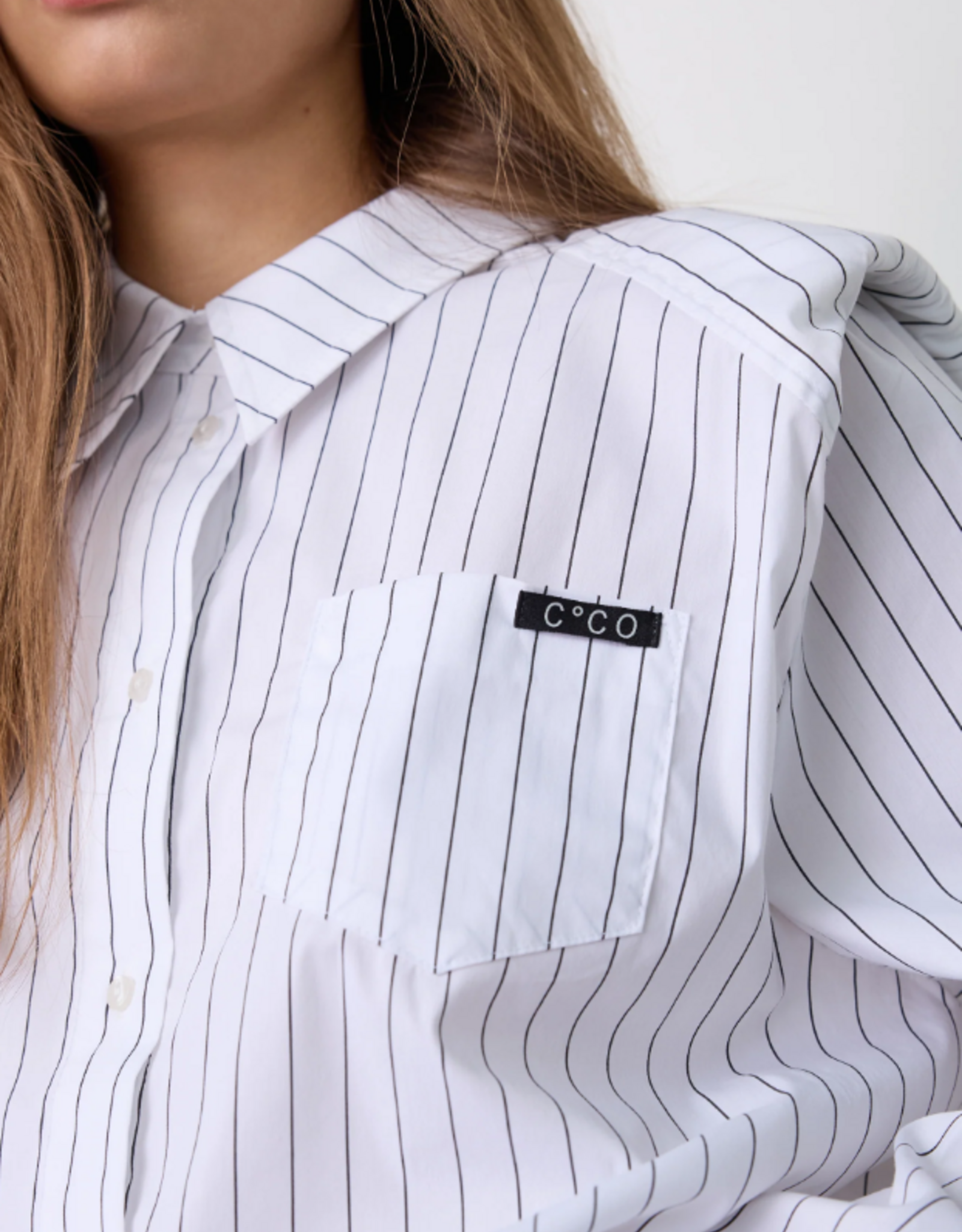 Co'Couture Riven Shoulder Shirt White