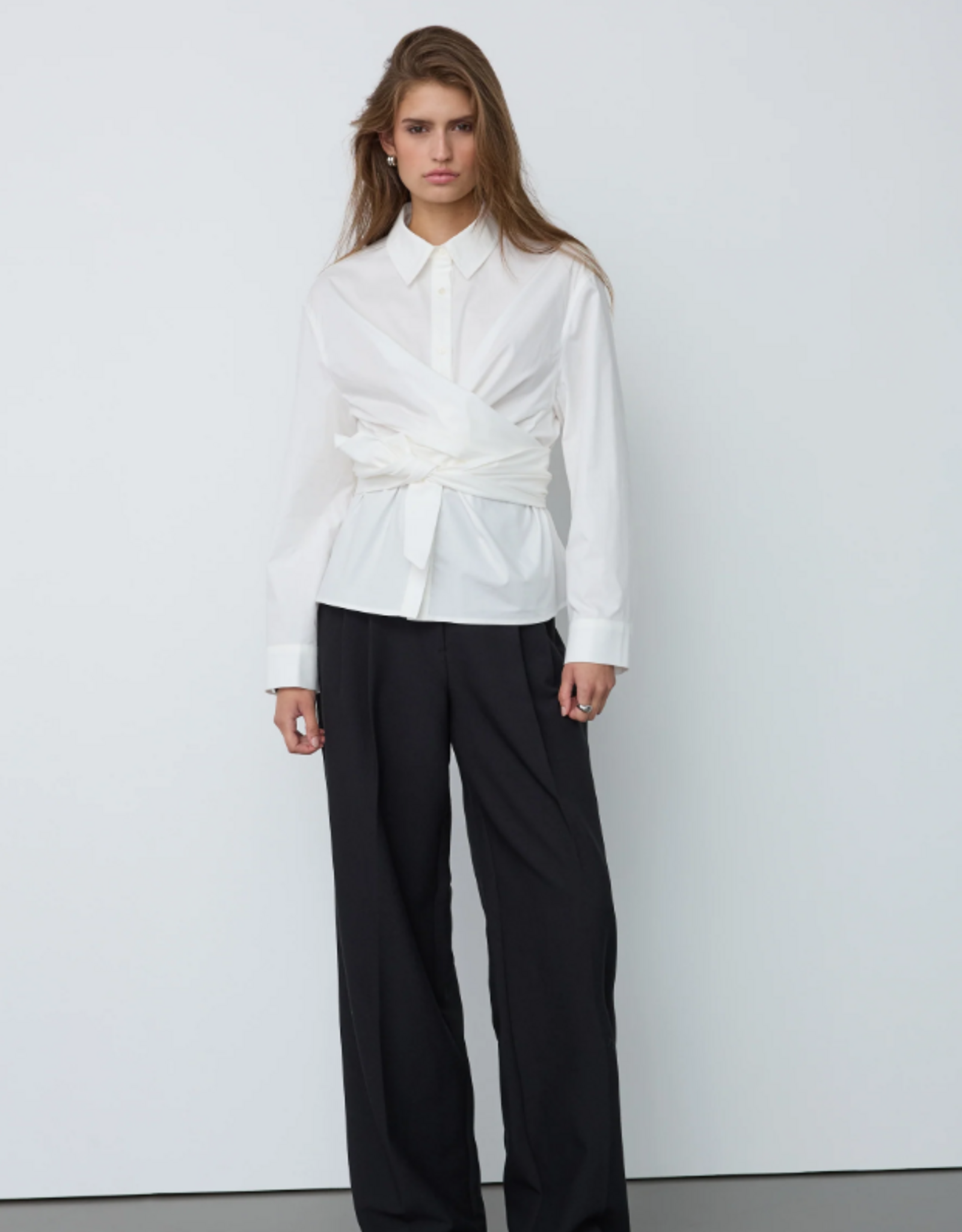 Co'Couture Halen Tie Shirt White