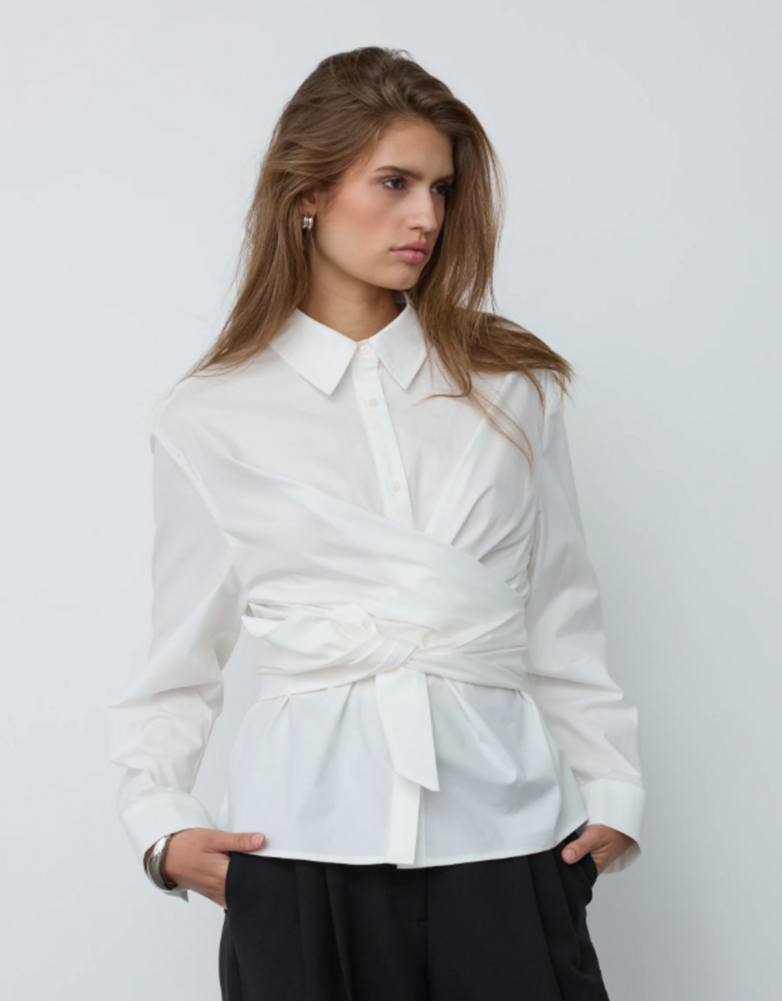 Co'Couture Halen Tie Shirt White