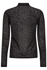 Co'Couture Clyra Stone Mesh Roll Neck Black