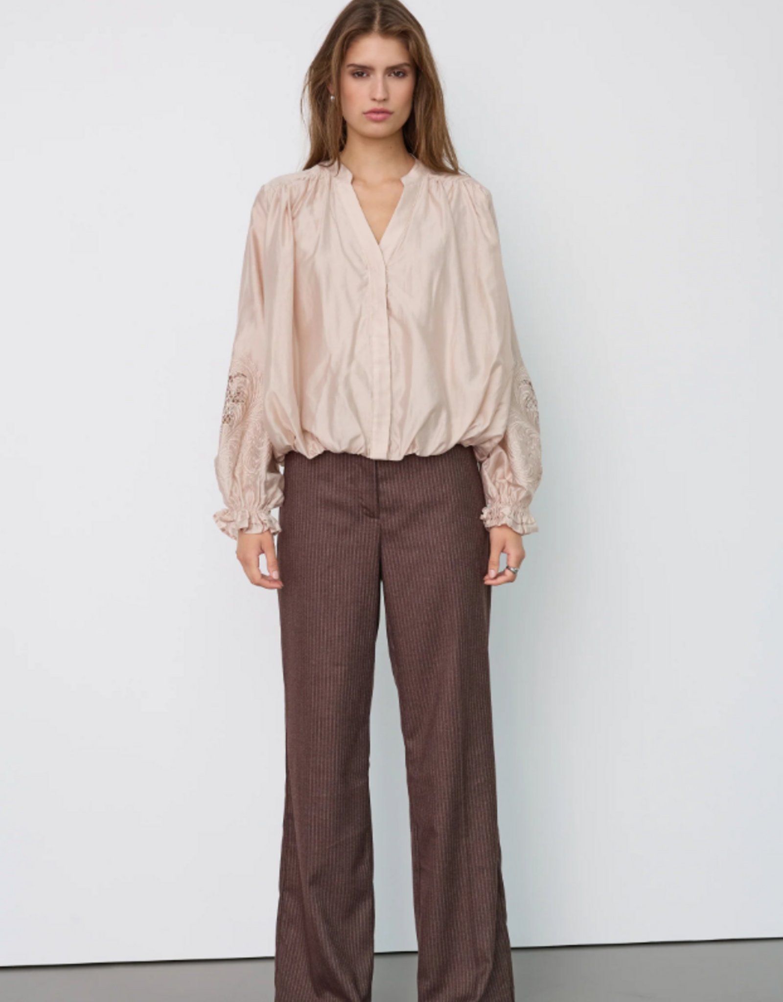 Co'Couture Melin Balloon Emb Shirt Champagne