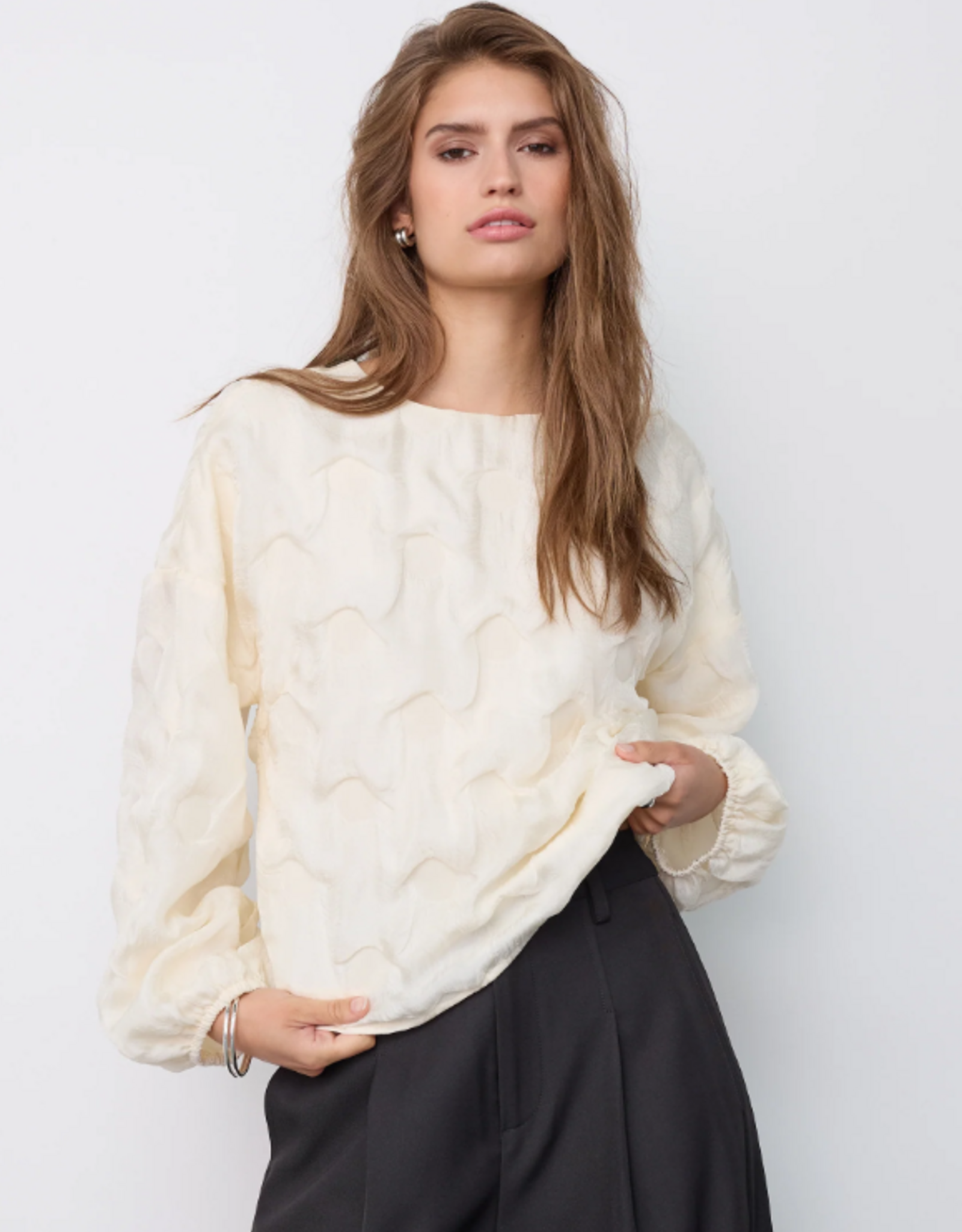 Co'Couture Feron Structure Blouse Off-White