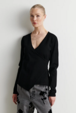 Second Female Stina Knit Wrap V-Neck Black
