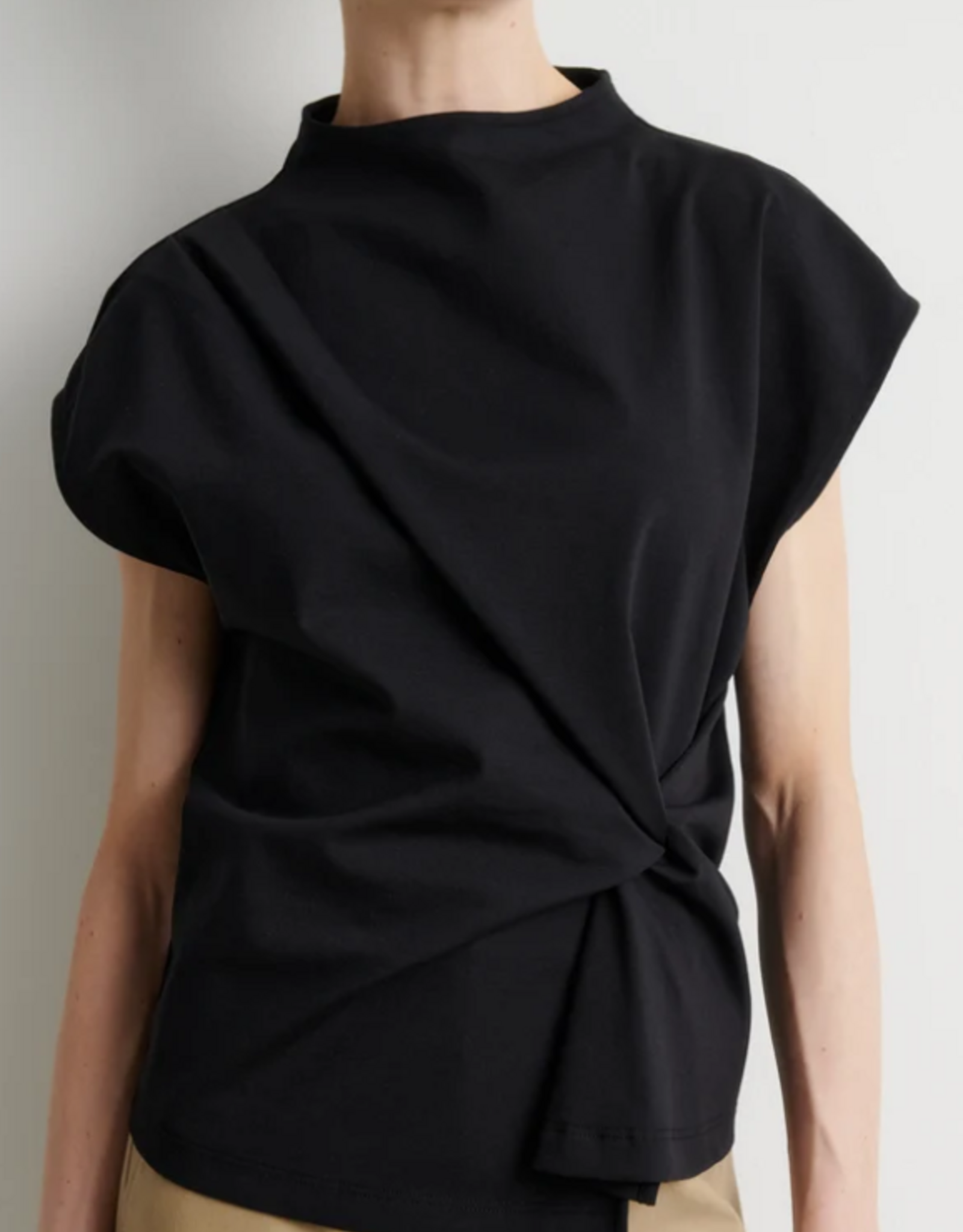 Second Female Arkai Drape Top Black