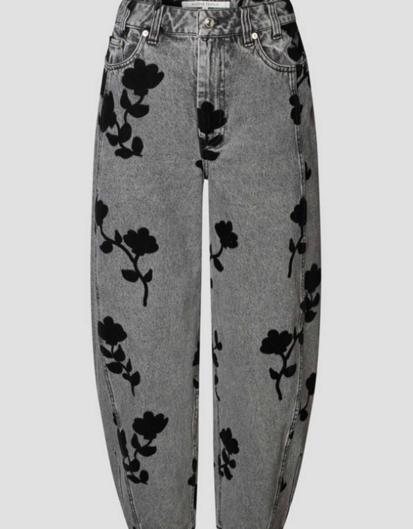 Second Female Lawrissa Denim Barrel Jeans Denim Grey