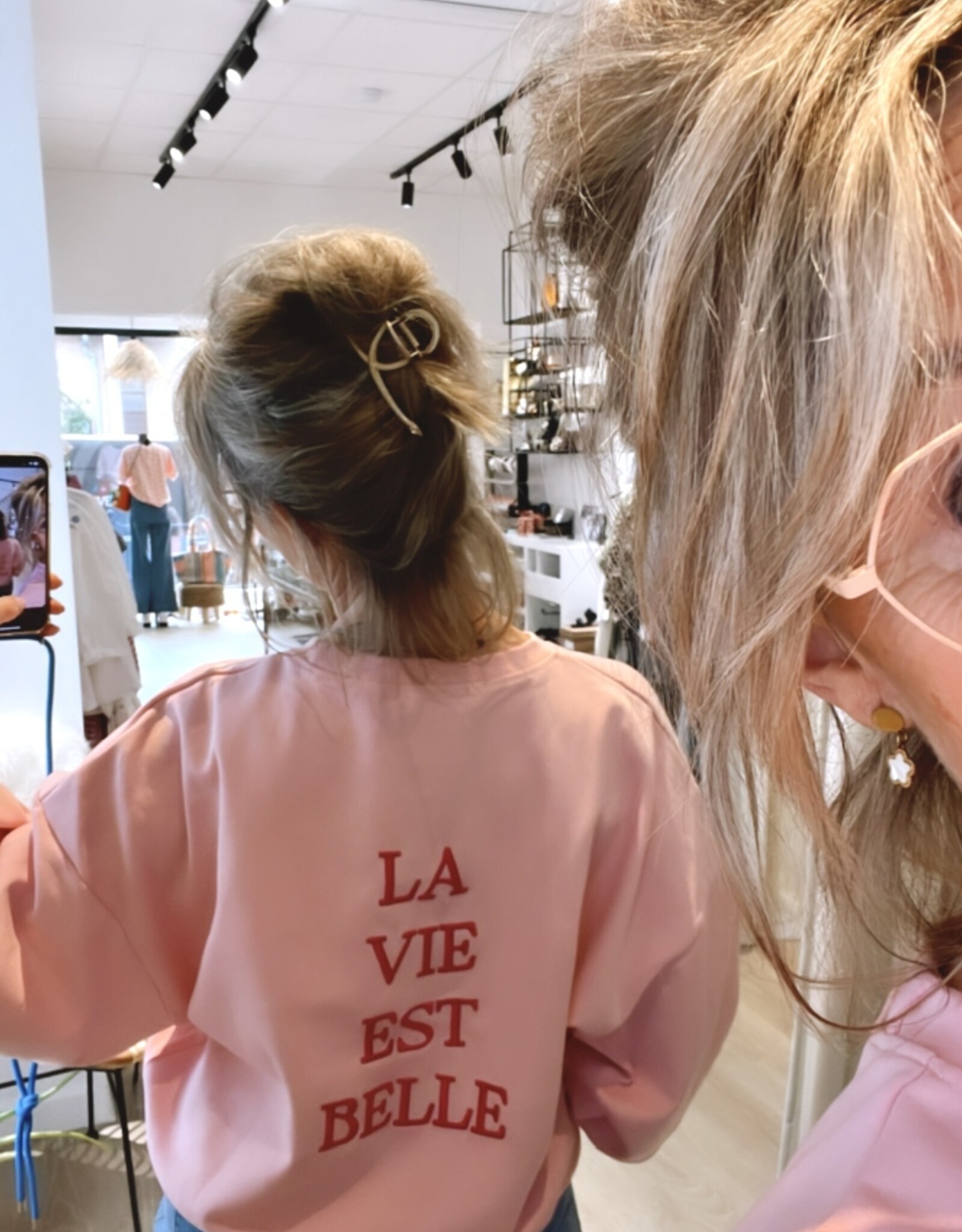 Sweater  katoen "La Vie est belle"