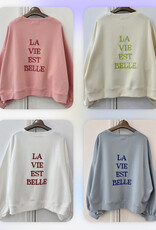 Sweater  katoen "La Vie est belle"