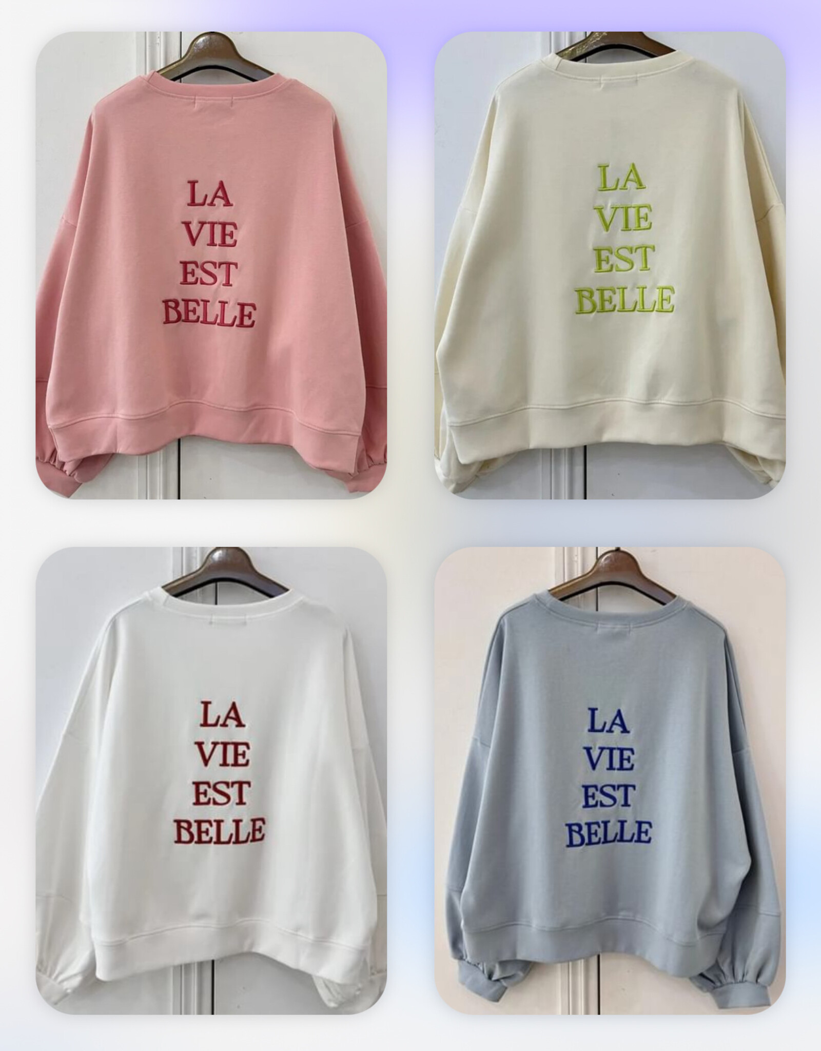 Sweater  katoen "La Vie est belle"