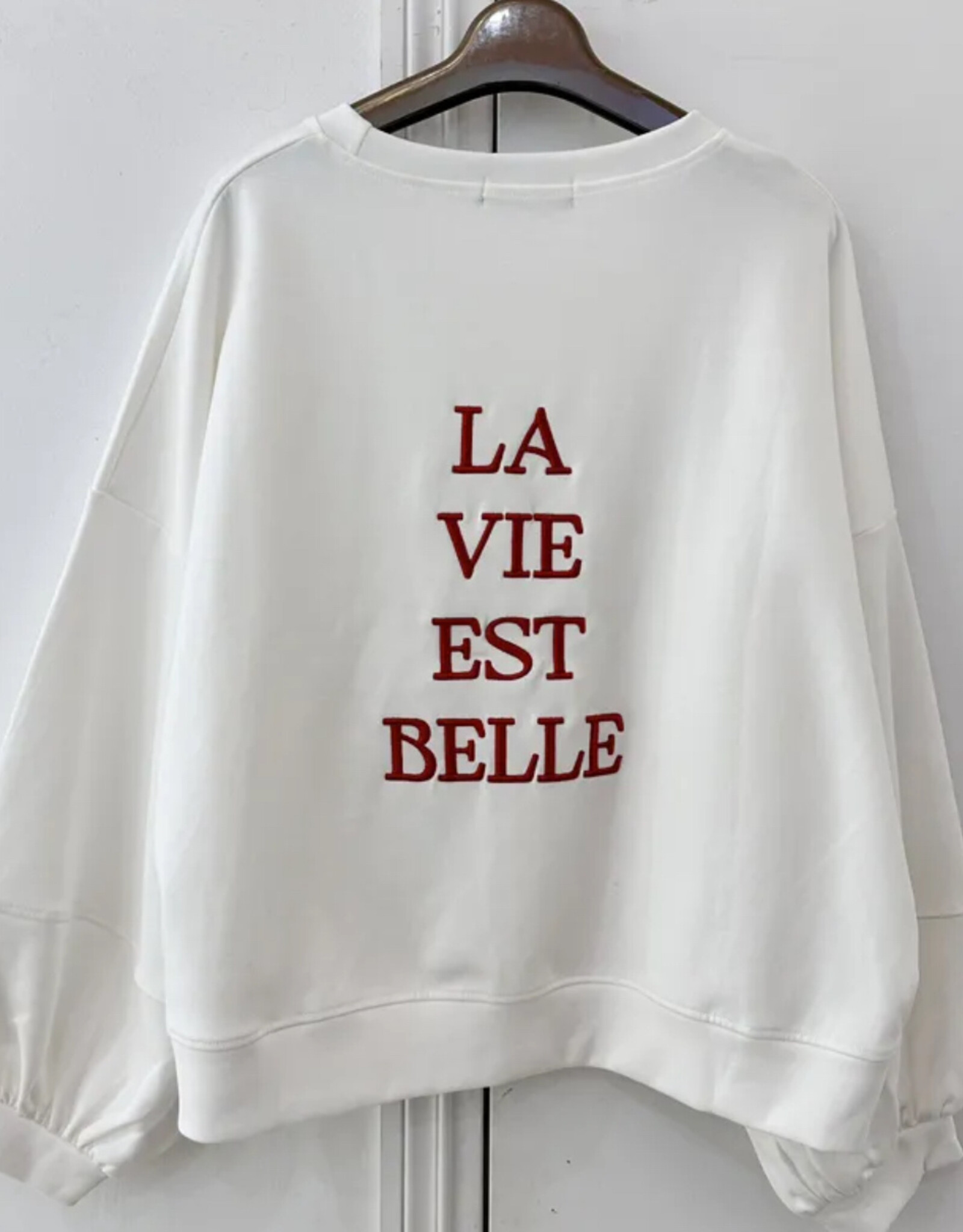 Sweater  katoen "La Vie est belle"