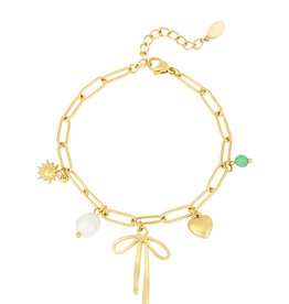 Bedelarmband bow goud