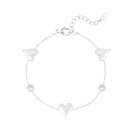 Armband heart & stones zilver