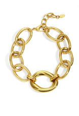 Armband brede schakel goud