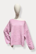 Pull oversized offshoulder roze