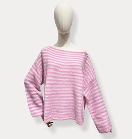 Pull oversized offshoulder roze