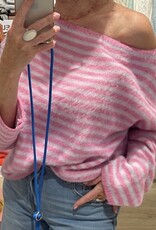 Pull oversized offshoulder roze