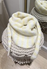 Sjaaltje driehoek gestreept ecru/geel