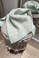 Sjaaltje driehoek gestreept ecru/mint