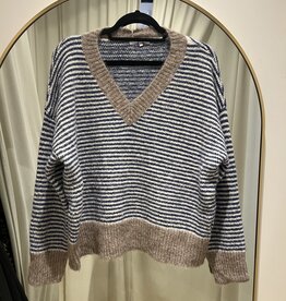 Pull Doris v-hals gestreept TU