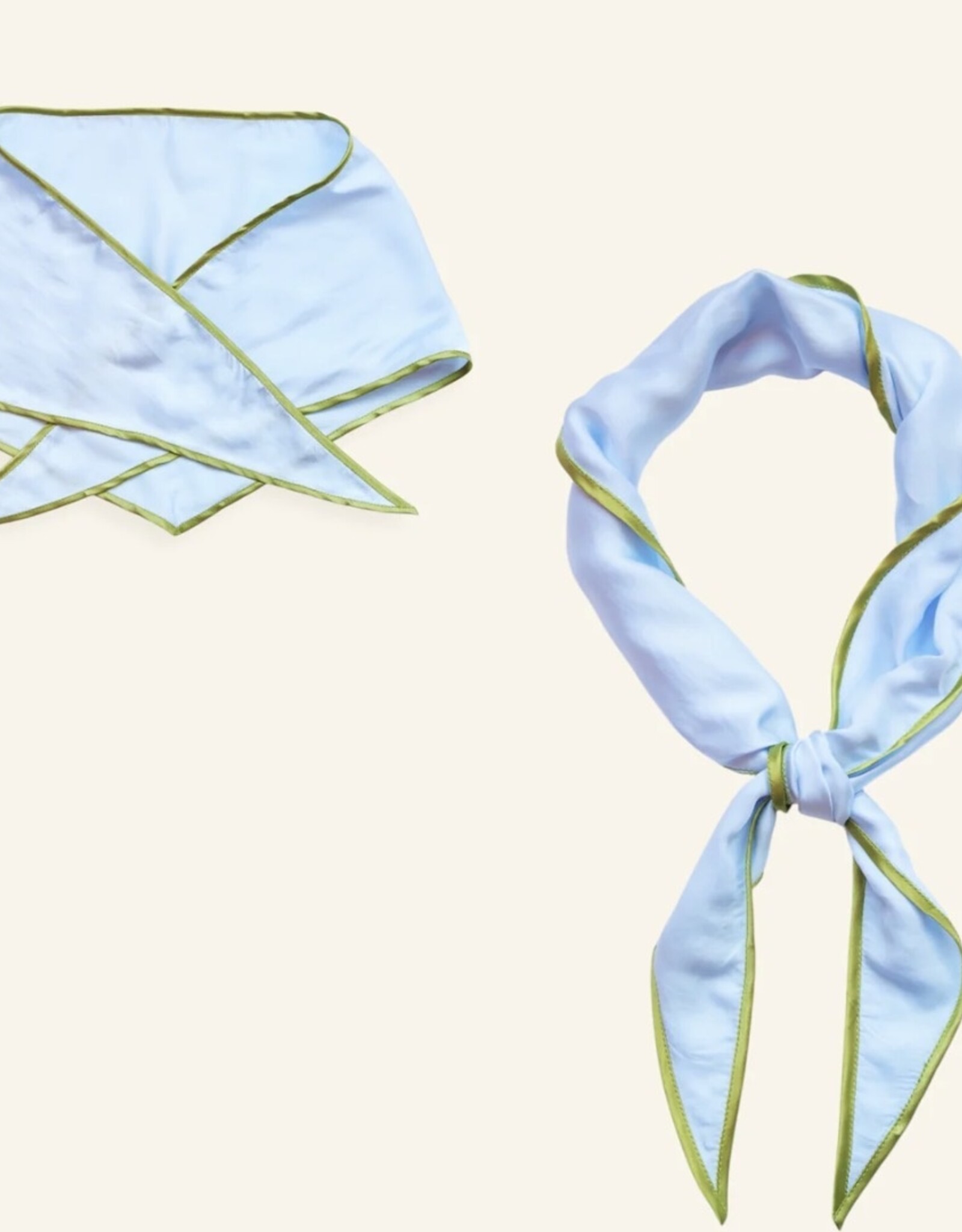Triangle Scarf Sky blue olive